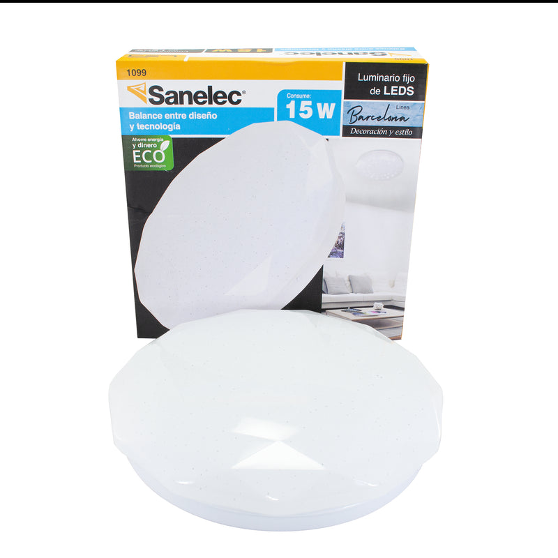 Plafón Sanelec led 15w barcelona