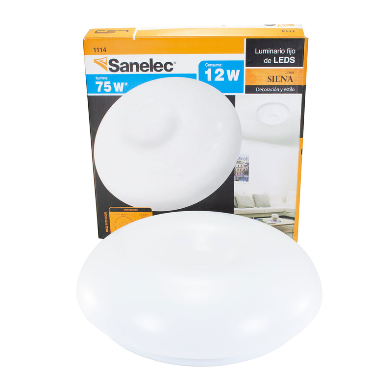 Plafón Sanelec led 12w siena