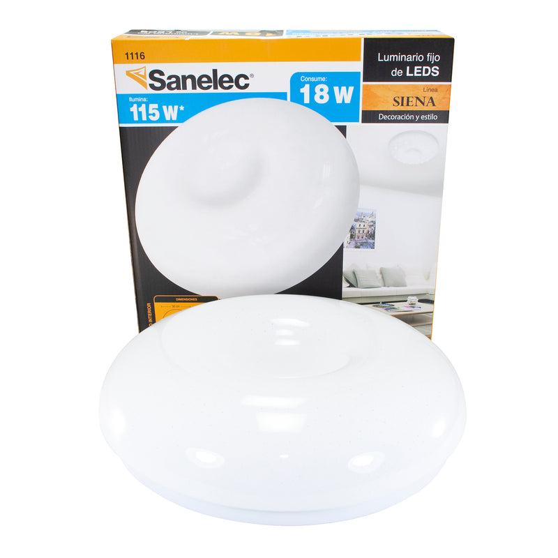 Plafón Sanelec led 18w siena