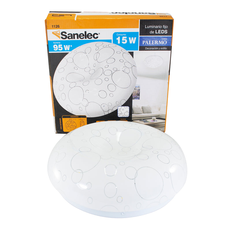 Plafón Sanelec led 15w palermo