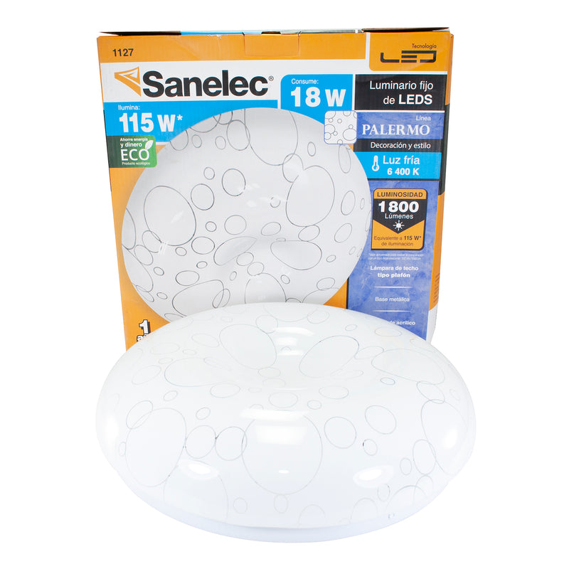 Plafón Sanelec led 18w palermo