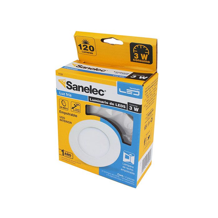 Empotrado Sanelec led 3w redondo frío