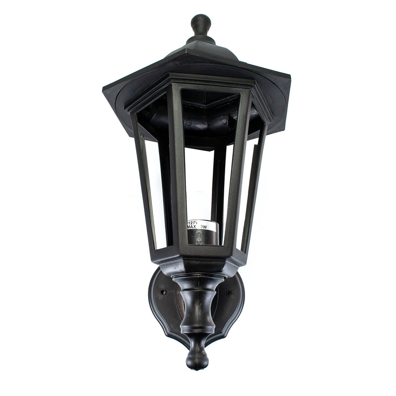 Farol Sanelec de pared colonial negro