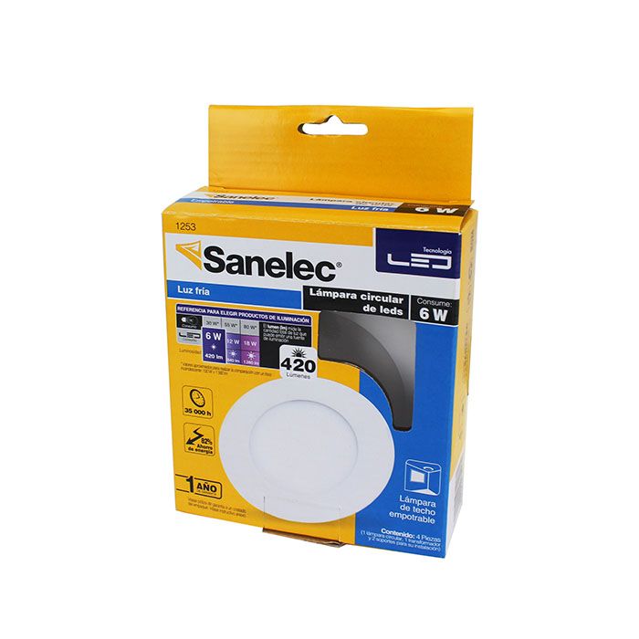 Empotrado Sanelec led 6w redondo frío