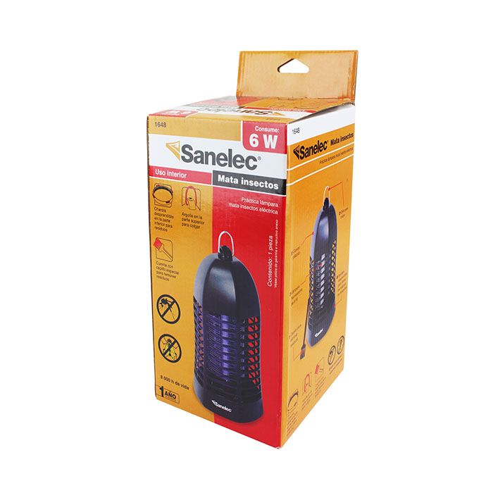 Exterminador de insectos Sanelec 6 watts 120v. negro