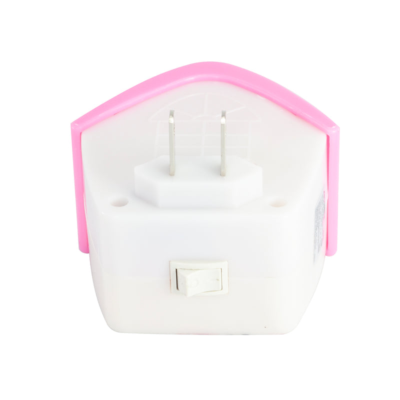 Lámpara Sanelec luz de noche led casita rosa