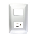 Placa Sanelec Toscana Silver con apagador y contacto - La nueva eléctrica
