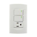 Placa Sanelec Roma con 2 apagadores y contacto - La nueva eléctrica