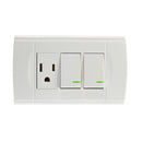 Placa Sanelec Roma con 2 apagadores y contacto - La nueva eléctrica