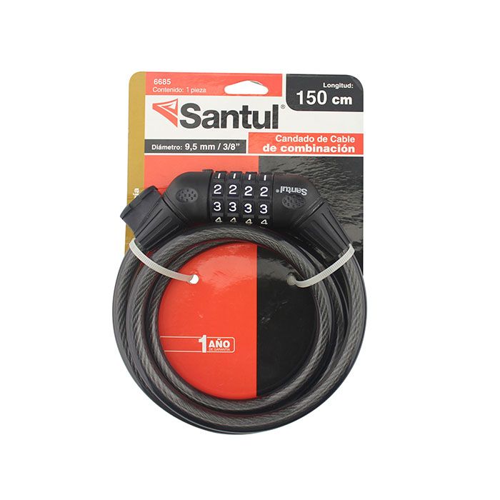 Candado Santul de cable espiral 3/8x 150 de combinacion