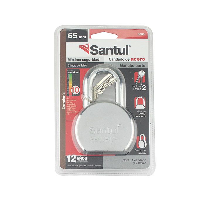 Candado Sanelec 65ww max seguridad gancho corto