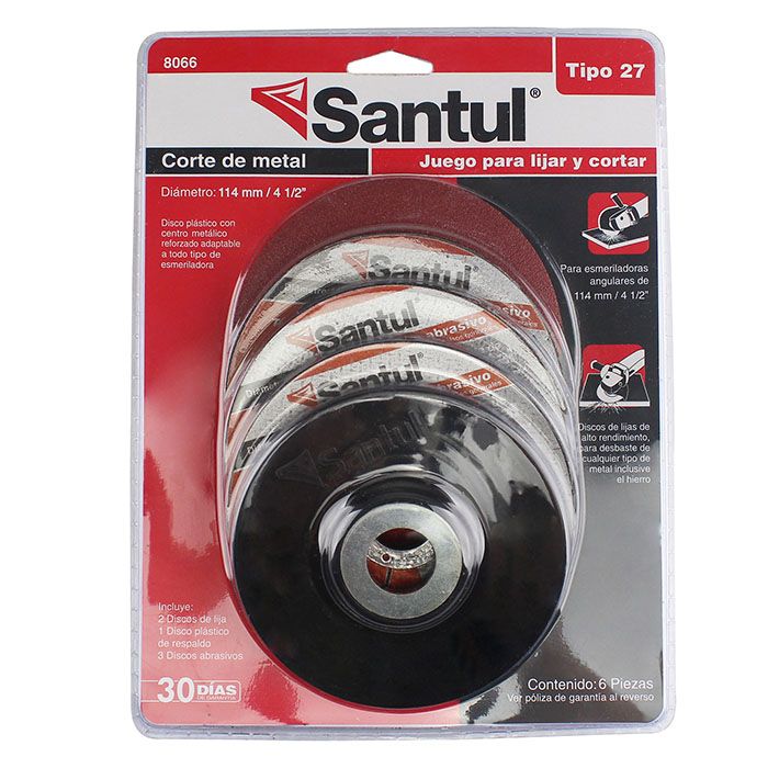 Disco Santul juego 6pz 4 1/2 p/corte y lijado de metal