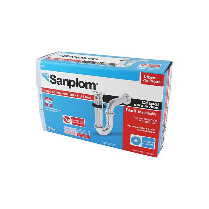 Cespol sanplom de laton cromado 1 1/4, para lavabo