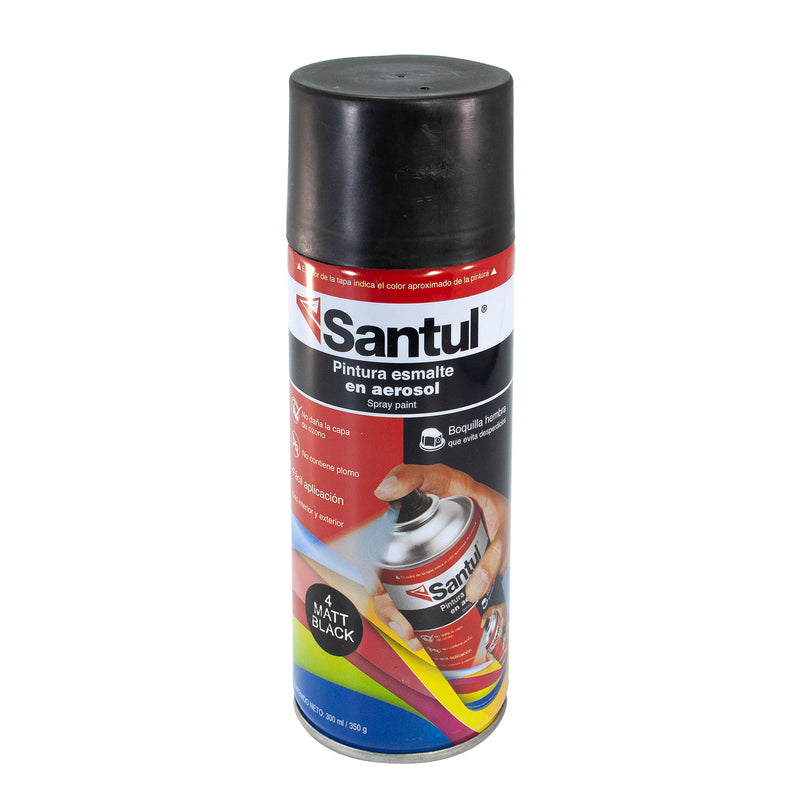 Pintura Santul aerosol negro mate 300ml