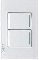 Placa Lucek crystal c/2 apagadores sencillos blanco/blanco - La nueva eléctrica
