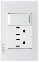 Placa Lucek Crystal c/2 contactos y 1 apagador blanco/blanco - La nueva eléctrica