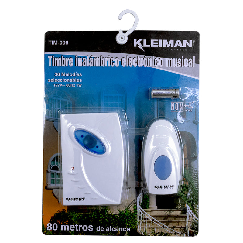 Timbre Kley inalambrico 16 melodias c/leds.