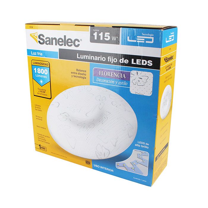 Plafón Sanelec led 18w florencia