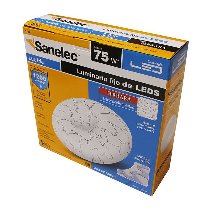 Plafón Sanelec led 12w ferrara