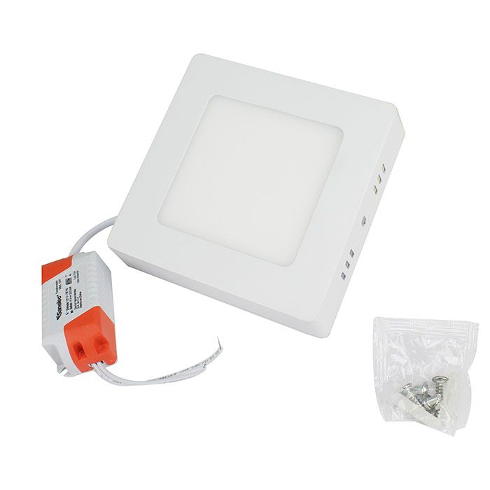 Luminario Sanelec led 6w sobreponer cuadrado cálido