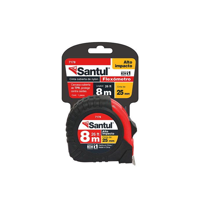 Flexómetro Santul 8m x 25mm contraimpacto