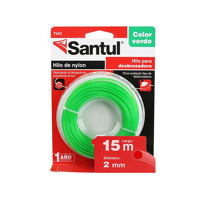 Hilo Santul redondo p/desbrozadora 2 mm 15 m verde