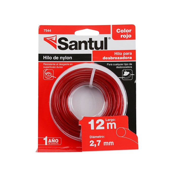 Hilo Santul redondo p/desbrozadora 2.7 mm 12 m rojo